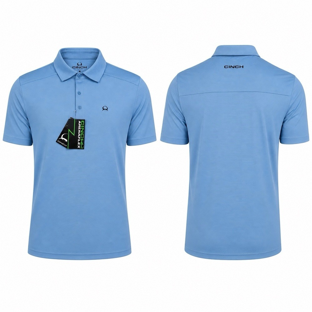 Cinch ArenaFlex Polo Shirt Men’s Small Blue Performance Stretch Golf Western NEW